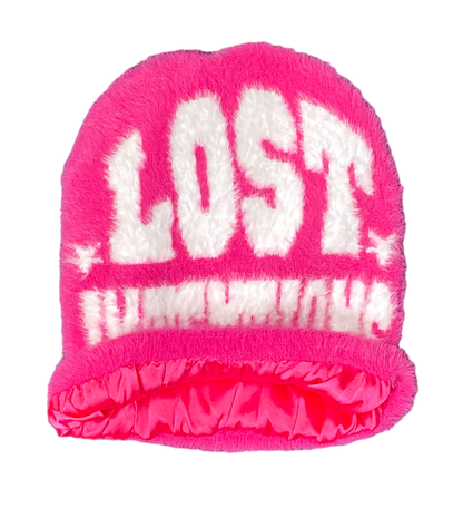 Pink Mohair Beanie